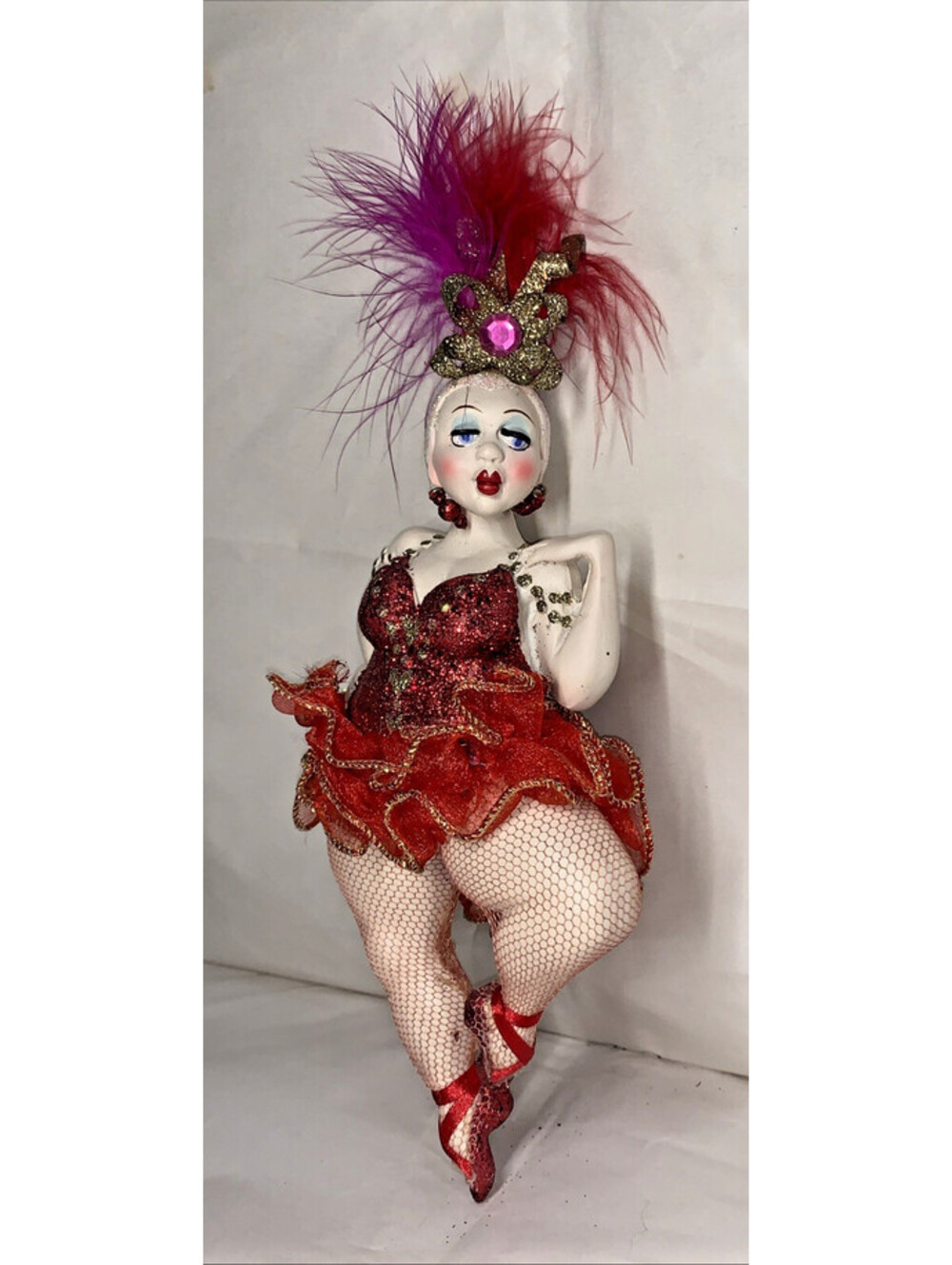 Kurt Adler VAN CRAIG presents VANTASTIKS Roaring 20's Dancer 8" Ornament RED (C)